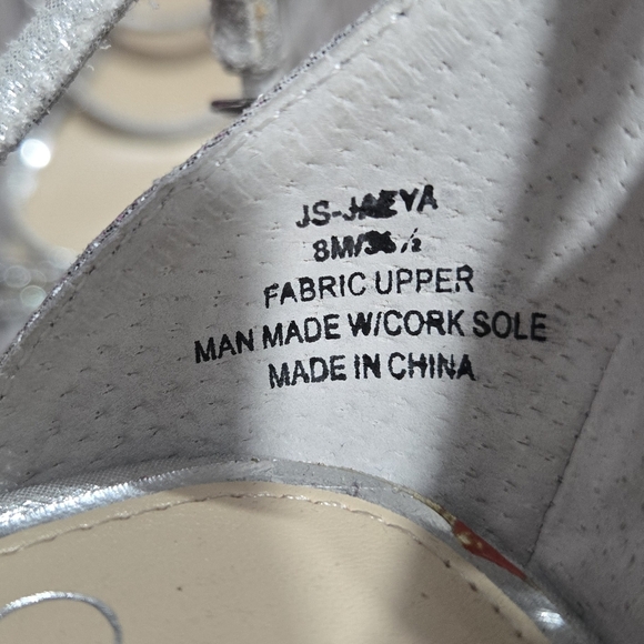 Jessica Simpson Jaeya Sandal Women Silver Rhinestones Sz 8 - Picture 5 of 15